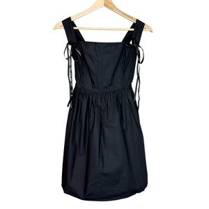 Commense Ribbon Tie Smocked Mini Dress Black Small NWT Coquette Balletcore